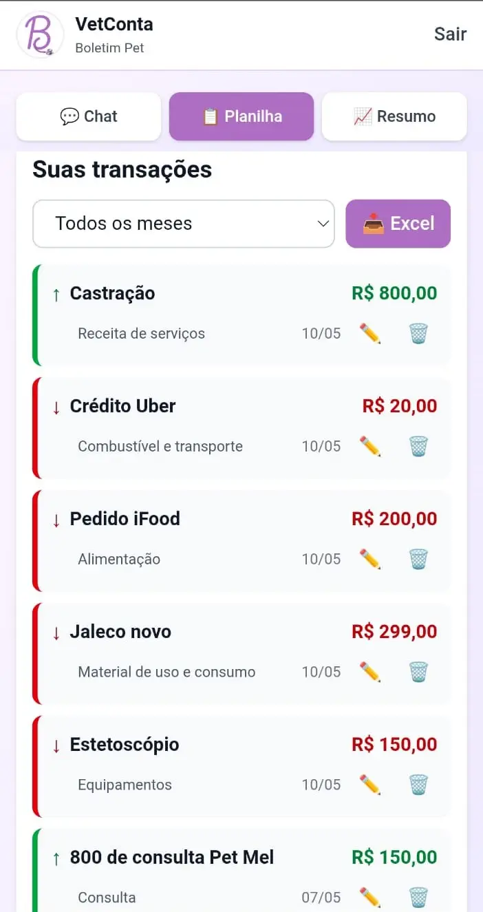Tela do chat